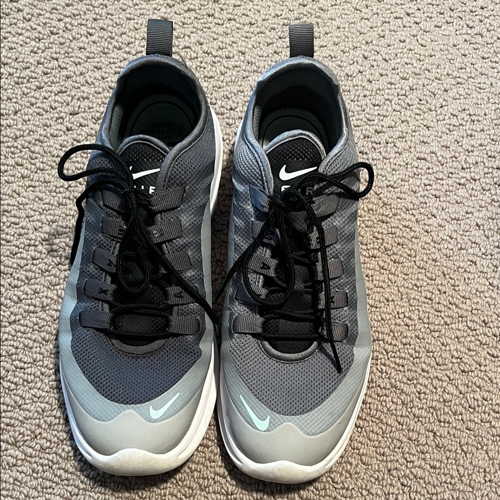 Nike Air Women’s Gray and Black Athletic Sneakers with Light Teal Accents
